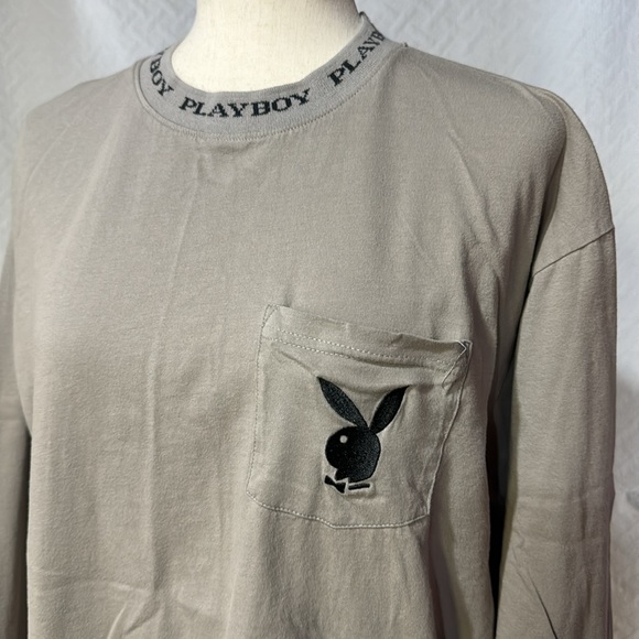 Pacsun Playboy Medium 100% Cotton Long Sleeve Top - Picture 2 of 4